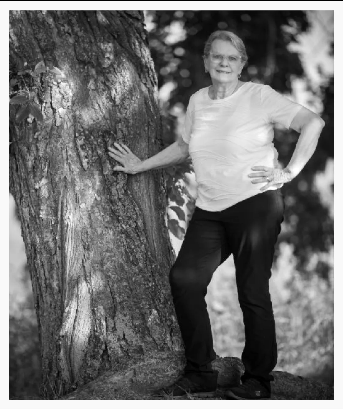 Robert Koopmans' mother, 82, during a summer evening walk