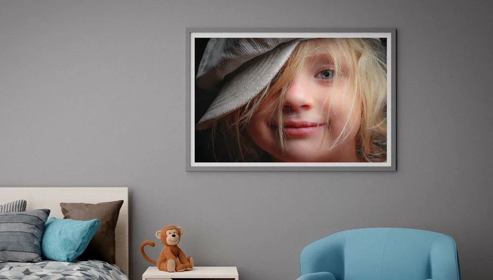 Portrait framed in a room